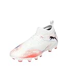 PUMA Unisex Kinder Future 8 Match Fg/Ag Jr Fussballschuh, Puma Weiß Puma Schwarz Leuchtendes Rot, 35 EU