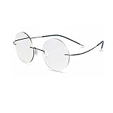 RICCIE Ultraleichte randlose Übergangs-photochrome presbyopische Brille, Retro-runder Rahmen 1.56 asphärische Harzlinse Sonnenbrille / UV400 Dioptrien +0.5 bis +3.0,02,+2.5