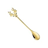 Kaffeelöffel | Schaufel aus Edelstahl – Mischutensilien aus Metall, Elch, Cartoon, für Essen, Küche, Tee, Kuchen, Milchshake, Marmelade, Haus, Büro, Restaurant