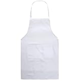 Kochschürze BE-TOOL Kochschürze, Erwachsene, Damen, Unisex, langlebig, bequem, mit Vordertasche, waschbar, zum Kochen, Backen, Küche, Restaurant, Basteln, weiß, 70CMx60CM