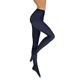 Generisch Damenstrumpfhose Bunt 40 Blickdichte Mikrofaser Damen Stützstrümpfe (Navy, XXL)