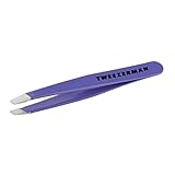 TWEEZERMAN Mini Pinzette (Handgeschliffene Schräge Spitzen, Augenbrauen zupfen, Profi-Qualität, Rostfreier Edelstahl), Blooming Lilac
