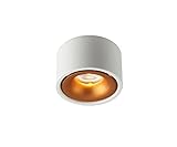 Unterputz-Deckenleuchte 1 STÜCK Runde dimmbare LED-Oberflächenstrahler Kobold Deckenstrahler 7W / 10W 12W 15W Wohnzimmeroberfläche montiertes Downlight Unterputz-Deckenleuchte ( Color : White And Gold