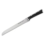 Tefal Ice Force Brotmesser 20 cm, Handschutz, Langlebiges Brotschneidemesser, Korrosionsschutz, Made in Germany Edelstahl, Schwarz, K23204