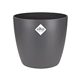 elho Brussels Rund 30 - Blumentopf für Innen - 100% recyceltem Plastik - Ø 29.5 x H 27.1 cm - Schwarz/Anthrazit