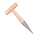 Gadpiparty Gartenlochbohrer Holzfarbe Gartengerät Pflanzlochbohrer Transplantierwerkzeug Ergonomisch Langlebig für Pflanzung und Düngung Gartenzubehör Außenbereich