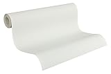 A.S. Création Pure Elegance Vliestapete mit Leinenoptik 0,53 x 10,05 m – Weiß – Uni Tapete mit Struktur - Made in Germany - einfarbige weiße Wandtapete für verschiedene Räume - 211798