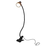 DECOMELODY Einfache Tischlampe LED Klipp Lampe Schwarz Dekoratives Licht Für Schreibtisch Und Nachttisch Kompakte Klemmlampe Für Heim Und Büro Für Lesen Und Arbeiten