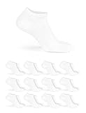 Basic Treasure 12 Paar Weiße Sneaker Socken Damen und Herren 43-46, Baumwolle Socken, Atmungsaktiv, Kurze Socken Unisex, Schwarze, Weiße oder Graue Sneaker Socken