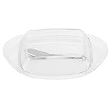 Butter Slicer, Butterschneidkasten Schieferbehälter Butterschneider mit Schneidmesser und Deckelbutterbehälter Zum Aufbewahren von Kuchen Desserts Butterkäse (Butterdose vom Bootstyp, transparente