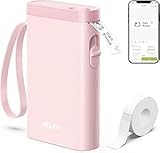 Nelko Etikettendrucker, Bluetooth P21 Selbstklebendes Etikettiergerät Tragbarer beschriftungsgerät selbstklebend Labeldrucker, Mini Label Printer mit iOS Android,Für Zuhause, Büro, Hellgrau