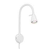 Briloner Leuchten LED Bettlampe, Bettleuchte Flexarm, inkl. An-/Ausschalter, 4,7 Watt, 400 Lumen, 3.000 Kelvin, Metall, Weiß, 4,7 W 2082-016