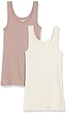 Amazon Essentials Damen Tanktop, Schmale Passform, 2er-Pack, Beige/Braun, S