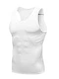 SHEKINI Kompressions-Tanktop für Herren, figurformend, Bauchkontrolle, Sommer, weiß, XL
