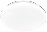 EGLO LED Deckenlampe Pogliola, Ø 26 cm, runde Deckenleuchte, flache Aufbauleuchte für Schlafzimmer und Flur, Metall und Kunststoff in Weiß, warmweiß