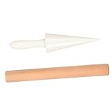 UTHCLO Eiscreme Eistütenform Mould Teilig mit Holzroller Kegelformer für Hausgemachte Eistüten Indoor Backen Dessert Rollen Ergonomisch Komfortabel für Zuhause Restaurant
