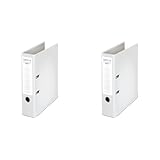 Leitz Centra 230137 Standard-Ordner (grauappe RC, mit PP-Folie kaschiert, A4, 8 cm Rückenbreite, Chromos) weiß (Packung mit 2)