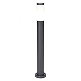 Qazqa - Modern Außenlaterne anthrazit 80 cm IP44 - Rox I Außenbeleuchtung - Edelstahl Zylinder I Länglich - LED geeignet E27