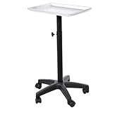 Aluminium Friseursalon Instrumententablett Verstellbare Höhe Trolley Schönheitsinstrumente Silber