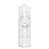 PhotoFancy® - Personalisierte Hochzeitskerze - Fotokerze mit eigenem Foto/Text bedrucken lassen - Kerze mit Hochzeits-Design: Ewige Eleganz - 29 cm Höhe