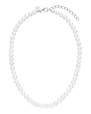 Purelei® White Pearl Kette (Gold) – Wasserfeste Halskette aus langlebigem Edelstahl – Necklace mit Seashell Pearls – Modeschmuck für deinen individuellen Look – Perlenkette Damen (Silver)