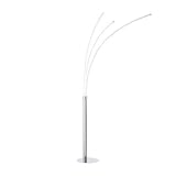 SellTec LED Stehlampe 19W, 3 flammige Stehleuchte für Wohnzimmer Schlafzimmer, warmweiÃ, Kippschalter, Leseleuchte Chrom