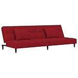 HETFTJN Koltuk Takimi Sofas & Couches Sofas Camping Sessel - Schlafsofa 2-Sitzer mit 2 Kissen Weinrot Samt für Sitzzimmer Büro Jugendzimmer Schlafzimmer