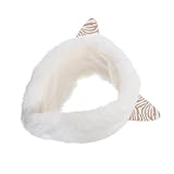 BESPORTBLE 1 Stück Warme Katzenohrstirnband Plüsch-Ohrenschützer im Freien Mit Fleece gefütterter Ohrenwärmer Stirnband mit Katzenohren Fell Stirnbänder mit Katzenohren Katzenstirnbänder Weiß