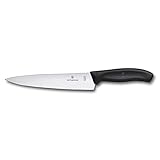 Victorinox Swiss Classic, Profi Tranchiermesser, Extra Scharfe Klinge, gerader Schliff, 19 cm, Kunststoffgriff, Rostfreier Stahl, schwarz