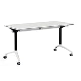 JSWHYBD Aufklappbarer Mobiler Schulungstisch Klappbarer Konferenztisch Mit Rollen Rechteckiger Modularer Konferenztisch Mit Hoher Tragfähigkeit Geeignet for Bürobesprechungen Seminare(160x60cm)