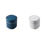 Mini Desktop MüLleimer Mit Deckel 1L PP TischmüLleimer Schwingdeckel Geruchsneutral Kosmetikeimer FüR BüRo Waschtisch Schreibtisch Wohnzimmer (2 Stück)