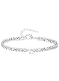 TOLOWOBK Armband Herren mit Buchstaben, Silber Edelstahl Panzerkette Armband Männer Jungen A-Z Buchstabe Armbänder für Herren Ostern Vatertag Jahrestag Geburtstag Geschenk für Papa Sohn Enkel Bruder