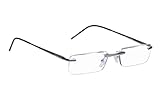 Edison & King Randlose Lesebrille Clarity – EIN Schmuckstück mit Premiumgläsern inkl, Blaufilter (Anthrazit, +2,50 dpt)