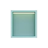 LED-beleuchtetes Edelstahl-Wand-Dusch-Nischen-Einbauregal, wasserdicht, keine Fliesen erforderlich (30 x 30 x 12,5 cm), stilvolle Aufbewahrungslösung für Duschen