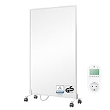 BR Bringer Infrarotheizung Standgerät - 800 Watt - Energiesparend - Mobile Elektroheizung mit Standfüßen auf Rollen, Steck-Thermostat - 5 Jahre Garantie, TÜV - Deutsche Qualitätsmarke (weiß)