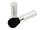 Puderpinsel einschiebbar mit Kappe, Professioneller Makeup Pinsel, feinstes Naturhaar, Schminkpinsel Silber, Höhe: 12cm von Fantasia