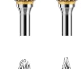 Hartmetall Frässtifte Set, Lytool 12 Stück Doppelschnitt Rotationsfräser mit 3mm Schaft, Dremel Zubehör für Holz Schnitzen, Metallpolieren, Gravieren, Schleifen und Bohren