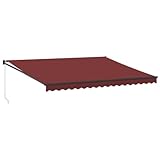 vidaXL Markise Manuell Weinrot 450x300 cm, Markisen, Markise ausfahrbar, Gelenkarmmarkisen, Markise einziehbar, Gelenkarmmarkise, Markise Gelenkarm