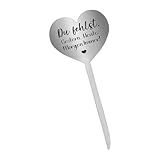 arenmi Edelstahl Herz Grabschmuck Stabile Edelstahl Herz Gedenkstecker Deko für Friedhof Garten