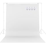 WYYFXY® 2x3m Fotohintergrund Weiß Stoff Foto Hintergrund Fotografie Fotowand Faltbare Fotoleinwand Weißer Leinwand für Fotostudio, Fotoshooting, Video, Modefotografie