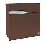 ALUBOX NETTUNO Postkasten für den Außenbereich, modern, mit XL-Fach, für kleine und mittelgroße Pakete, 37 x 37 x 11 cm, Briefkasten mit Namensschild zum Einfügen (Rüste)