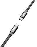 Juice Geflochtenes ECO USB-C auf USB-C 2M Ladekabel, Schnellladung & Datensynchronisation, reversibler Stecker, TPE-Material, kompatibel mit iPhone 16, 15, iPad Pro, Samsung, Google, Laptops - Schwarz