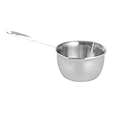 Zerodeko Schüssel zum Schmelzen von Butter französische Butterdose Butter Schmelztiegel schokoladen schmelztopf schokoladenschmelzer Topf backen heizung Halter Butter-Heiztopf Edelstahl 304