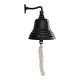 Assorted Collections Bar-Zubehör für Zuhause, Kneipen-Handglocke, wandmontierte Barglocke, Schwarze Glocke mit Seilzug, Last-Order-Glocke mit lautem Ton, ideal für Kneipen Empfang Weihnachten 4 Zoll