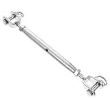 SOPOTUTU Edelstahl Spannschloss Geschlossenes Gehäuse Drahtseilspanner Schraube für Zeltseile Camping Kletterer Seilspannung Langlebig und Rostfrei