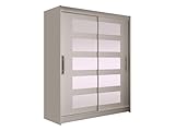 Mirjan24 Schwebetürenschrank Westa V Kleiderschrank mit getönter Spiegel, Modernes Schlafzimmerschrank, Schiebetürenschrank, Garderobe, Schlafzimmer (Cashmere)