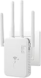 WLAN Verstärker, 1200Mbit/s WLAN Repeater, 5G & 2.4G Dualband Ultraxtender WiFi Verstärker mit LAN anschluss, WPS, Kompatibel mit 99% Standard-WiFi Routern, Deckt bis zu 9200Sq.ft und 35 GeräteA2