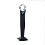 Stand-Aschenbecher Räucherraum stehend mit Schloss, Rauchsäule, handelsübliche Aschesäule aus Edelstahl für Außen Aschenbecher (Schwarz)