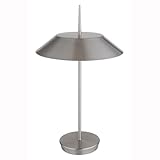 GLOBO LED Tischlampe Nachttischleuchte Leselampe Tischleuchte 2 flammig, nickel matt, 2x 6W 2x 495lm warmweiß, DxH 30 x 52 cm