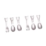 Milisten 2 Sätze Essensgabel für klein Creme kinderlöffel kindergeschirrsets babybesteck kindergeschirr-set Löffel aus Edelstahl Besteckset aus Edelstahl Rostfreier Stahl Silver
